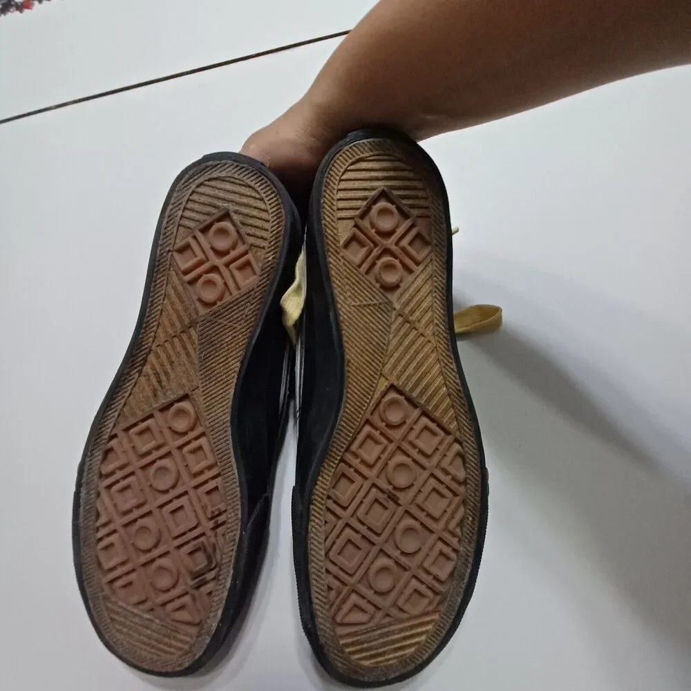 Keds Shoes Mens 5.5 Custom Print Black White Lace Up Non Slip Yellow‎ Lace Shoe